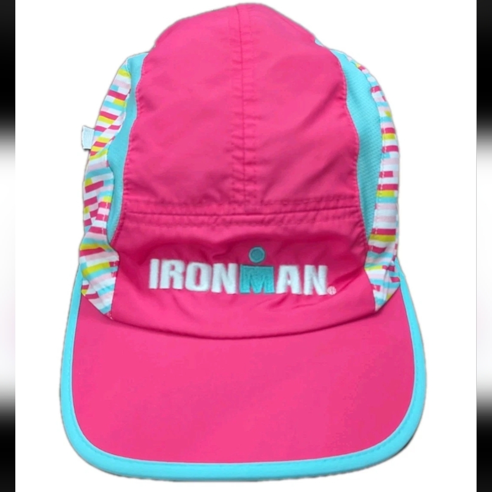 boco Gear Ironman Hat Runner Athletic Pink Pattern Adjustable size Small/Medium